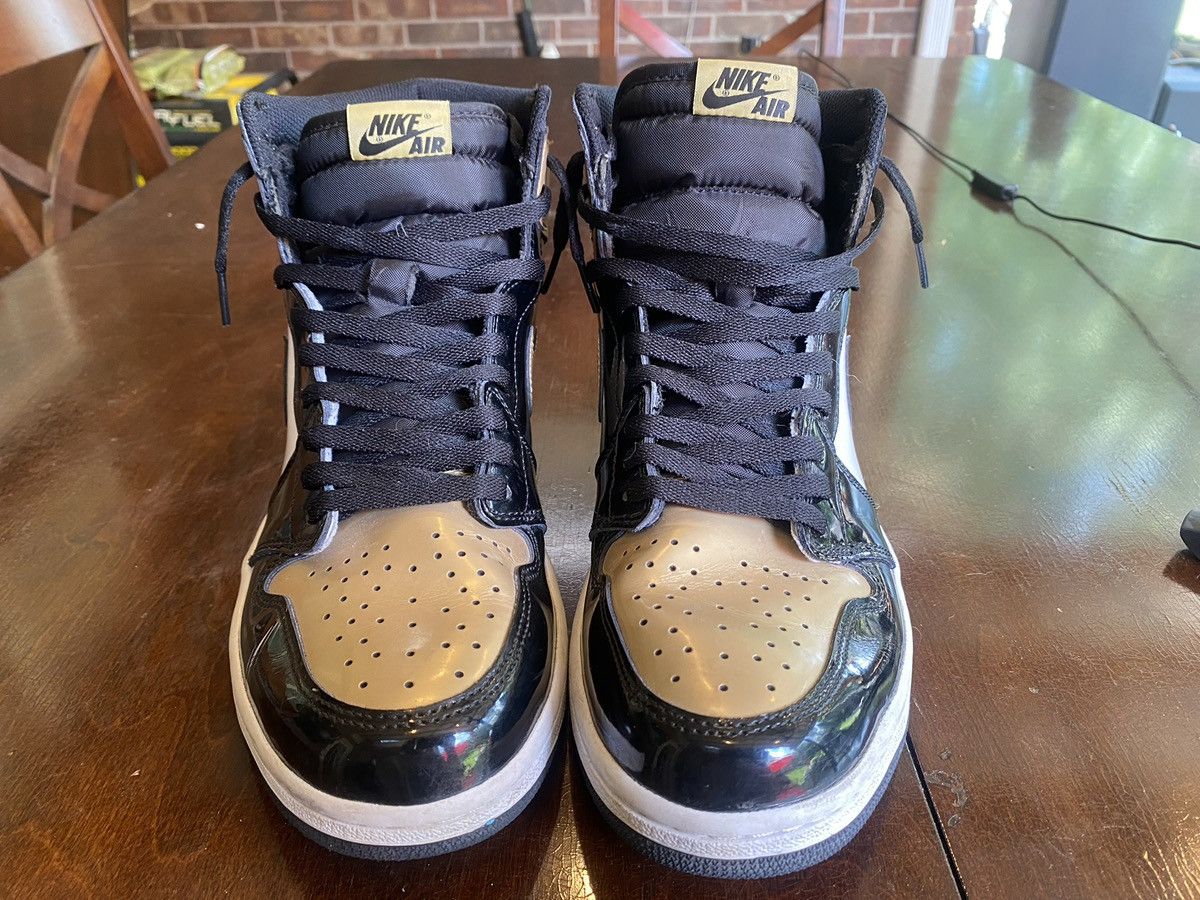 Jordan Brand Jordan 1 Retro High NRG Patent Gold Toe Size US 12 / EU 45 - 4 Thumbnail