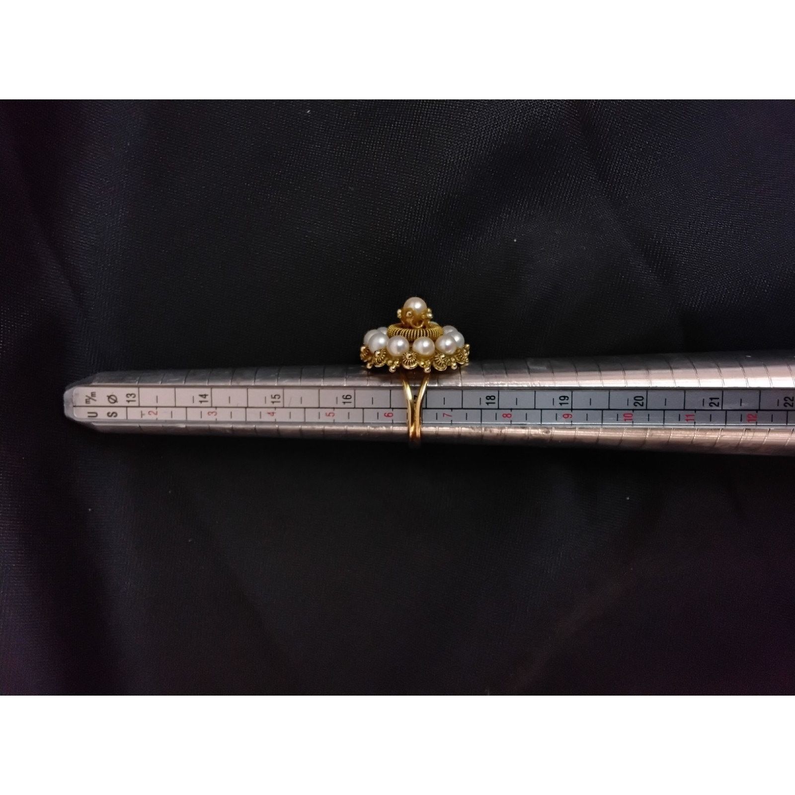 Other 14k Gold Pearl Peruvian Ring Size 6.5 7.7 Grams #W4760 Size ONE SIZE - 6 Thumbnail