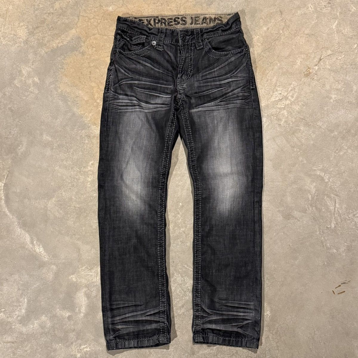 Vintage Vtg 2000s Faded Distressed Flap Pocket Jeans ERD Grunge Y2K Size US 29 - 1 Thumbnail