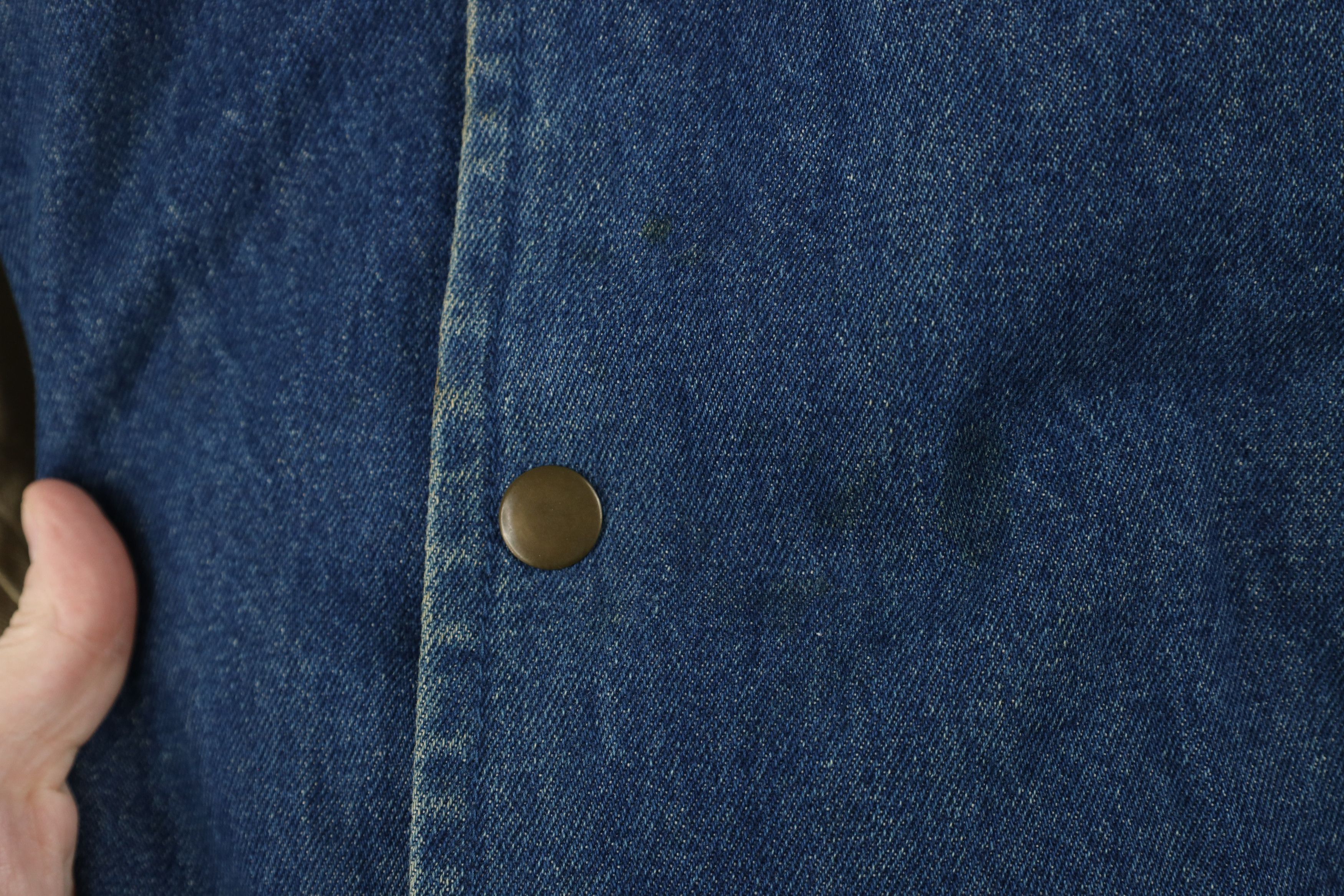 Vintage Vintage 90s Streetwear Lined Denim Jean Varsity Jacket Size US XL / EU 56 / 4 - 4 Thumbnail