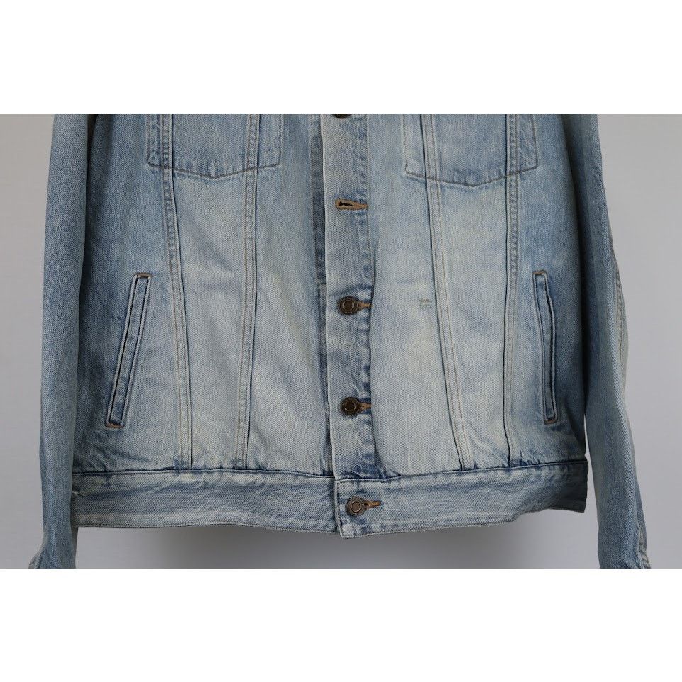 Saint Laurent Paris o1rshd1 Classic Denim Jacket in Sky Blue Size US L / EU 52-54 / 3 - 6 Thumbnail
