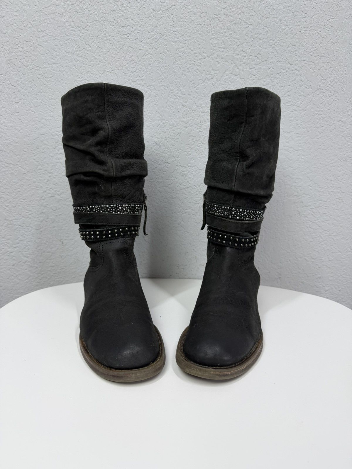 If Six Was Nine Vintage Y2K Black Leather Side Zip Boots Guidi Marsell Style Size US 7.5 / EU 40-41 - 9 Thumbnail
