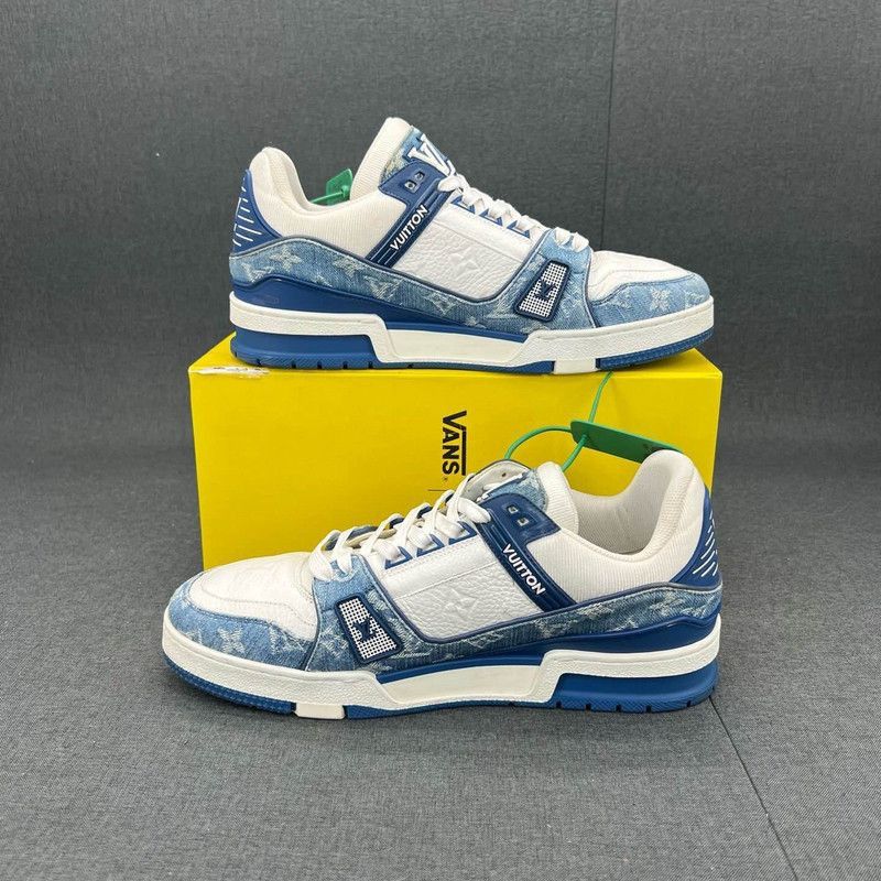 Louis Vuitton Louis Vuitton Denim and Leather Low-Top Trainers Size US 6 / IT 36 - 7 Thumbnail
