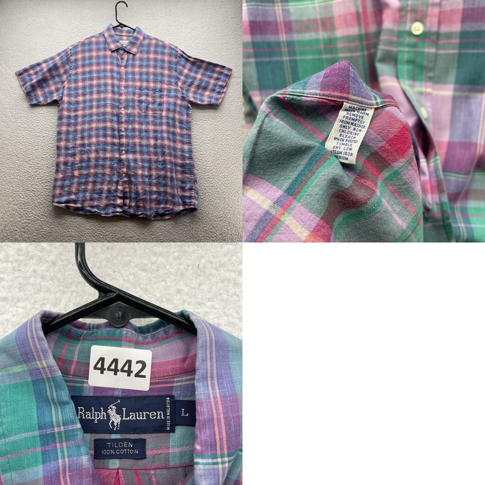 Polo Ralph Lauren Polo Ralph Lauren Shirt Mens Large L Golf Crest Plaid Purple Teal Preppy Size US L / EU 52-54 / 3 - 8 Thumbnail