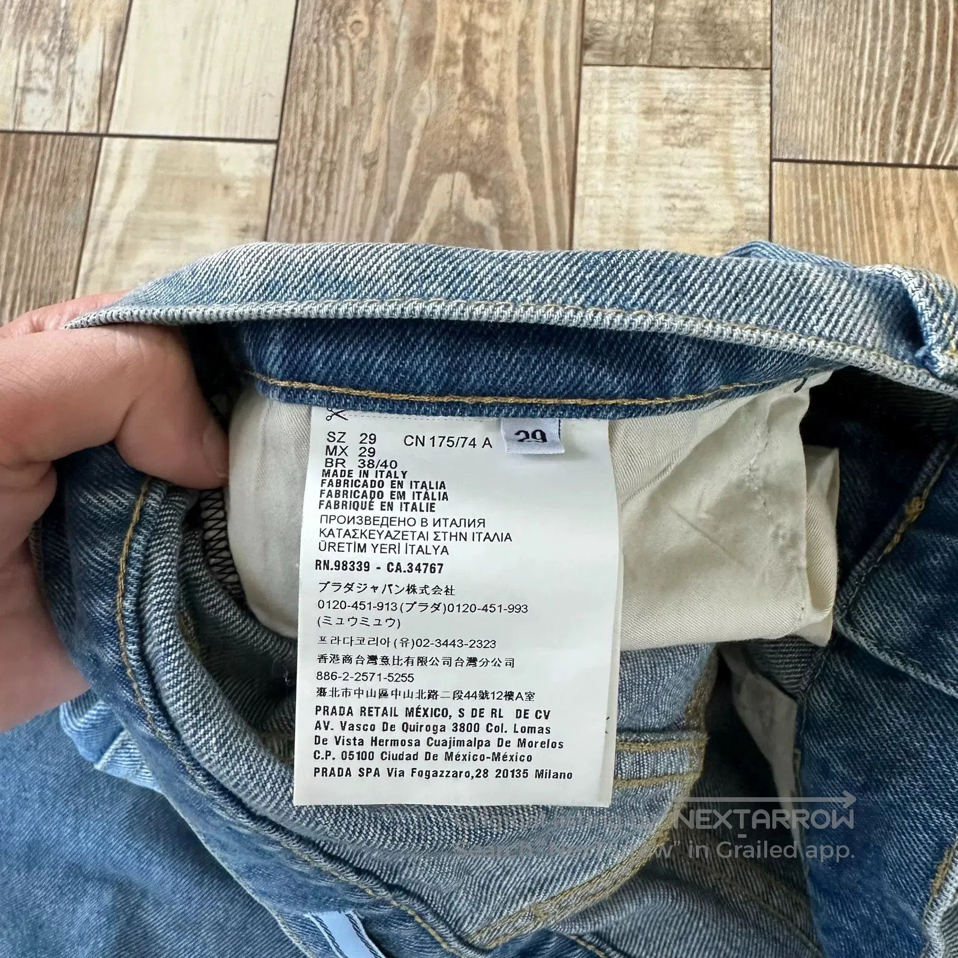 Prada Prada Blue Triangle Logo Washed Jeans. Size US 30 / EU 46 - 8 Thumbnail