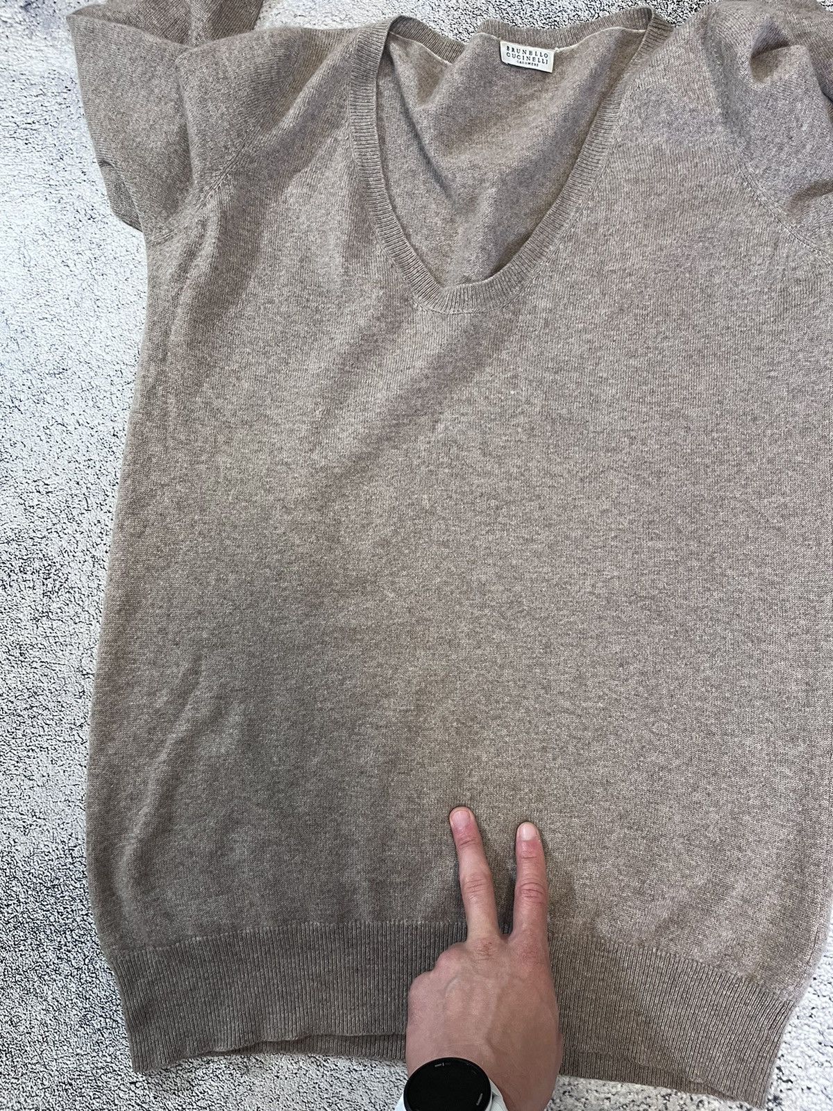 Brunello Cucinelli Brunello Cucinelli Cashmere Sweater V-neck Jumper RRP900$ Size L / US 10 / IT 46 - 15 Thumbnail