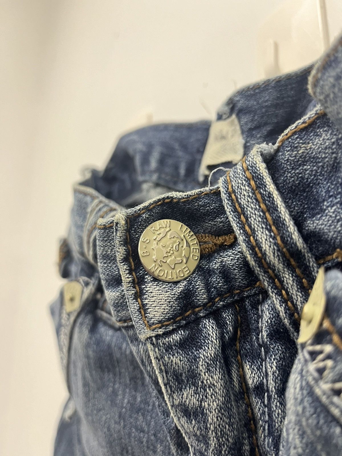 Japanese Brand Japanese Style Adjustable Short Jeans by B-S Raw Size US 33 - 3 Thumbnail
