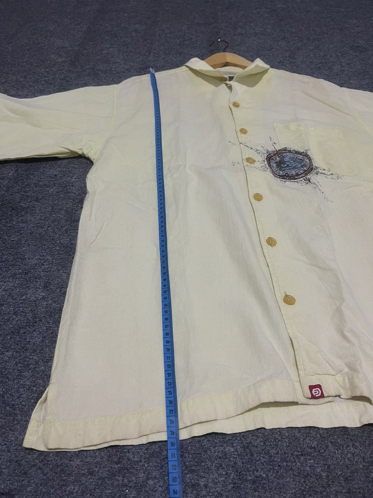 Ocean Pacific 90s/Y2K Ocean Pacific OP Yellow GPS Graphic Button Up Size US XXL / EU 58 / 5 - 11 Thumbnail