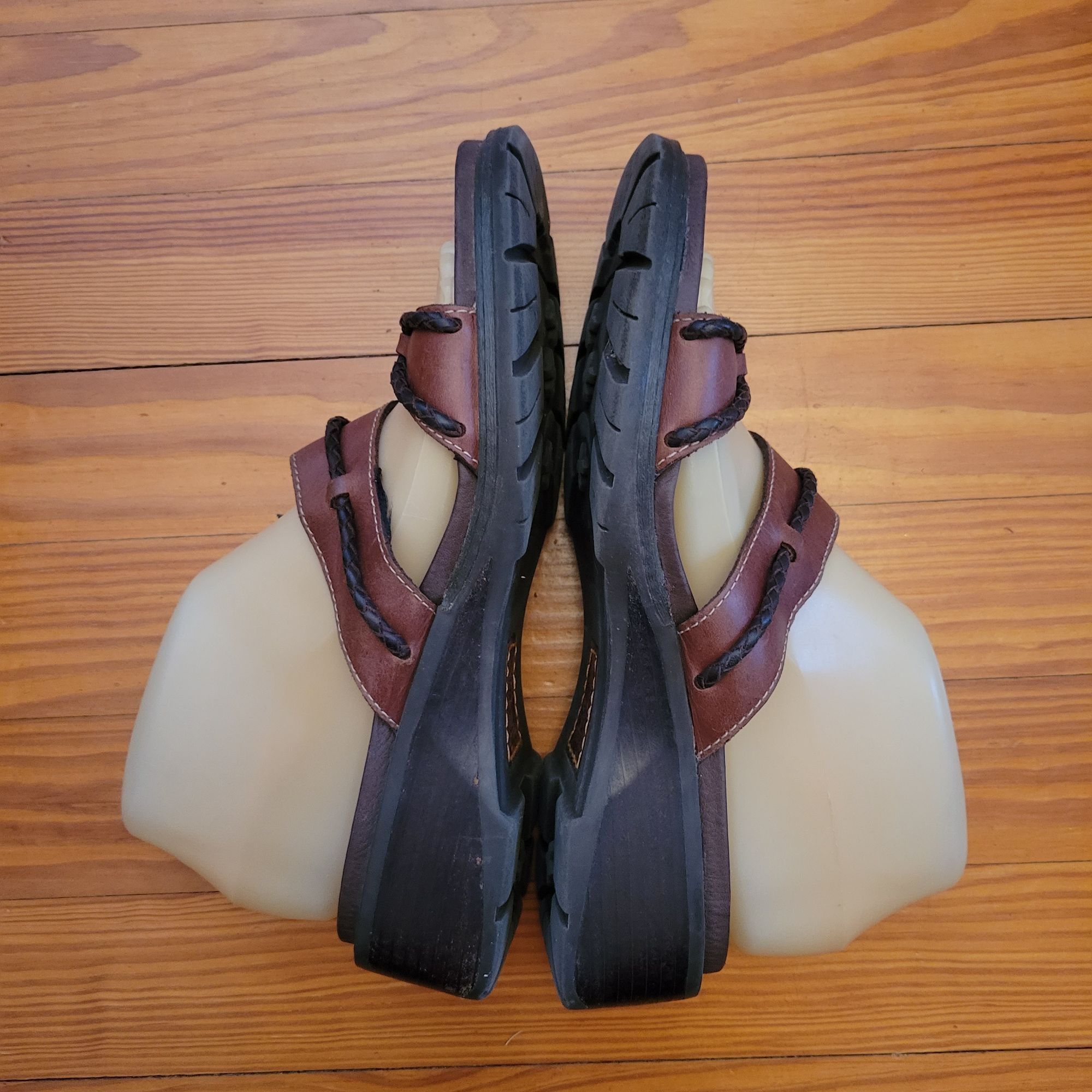 Timberland Timberland 7.5M Brown Leather Sandals Smart System Slides We Size US 7.5 / IT 37.5 - 6 Thumbnail