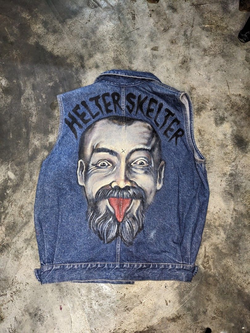 Charles Manson Helter Skelter Custom Handpainted Denim Vest