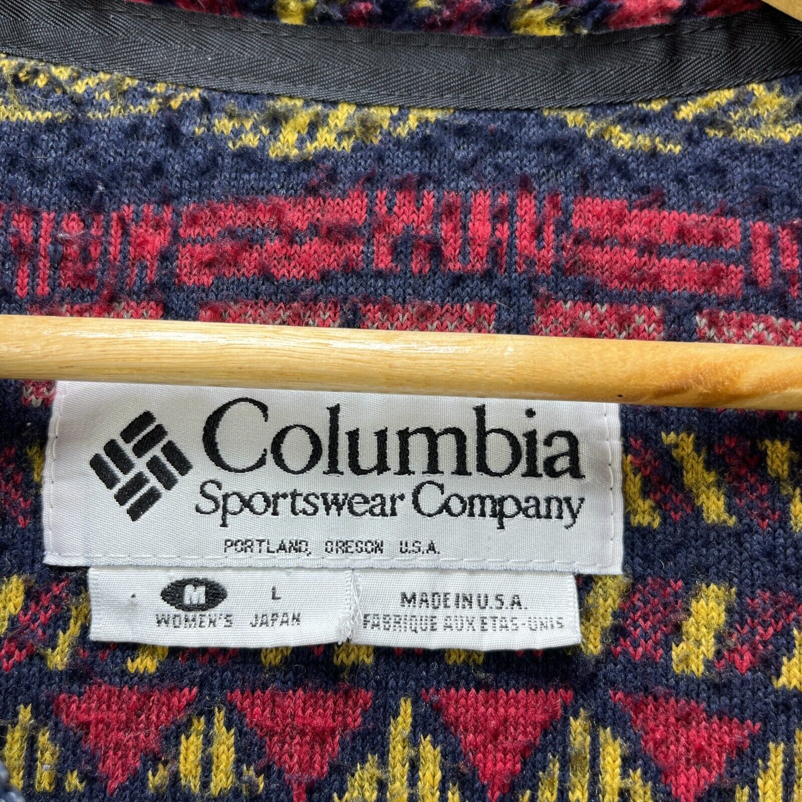 Columbia × Vintage Vintage 90s Columbia Deep Pile Fleece Aztec Pattern Medium Size M / US 6-8 / IT 42-44 - 7 Thumbnail