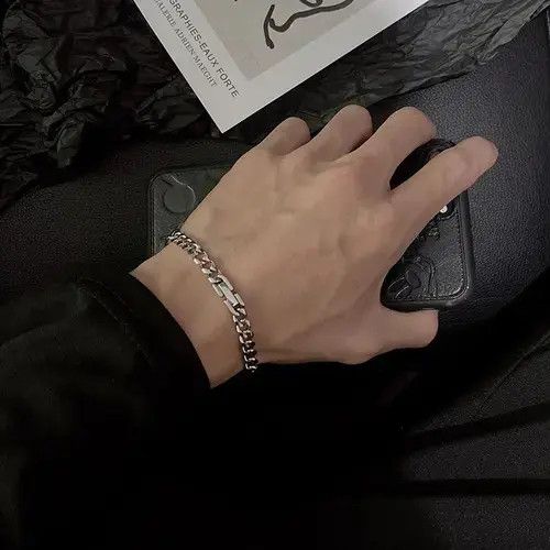 Jewelry Titanium Steel Link Chain Bracelet for Men Women Size ONE SIZE - 3 Thumbnail