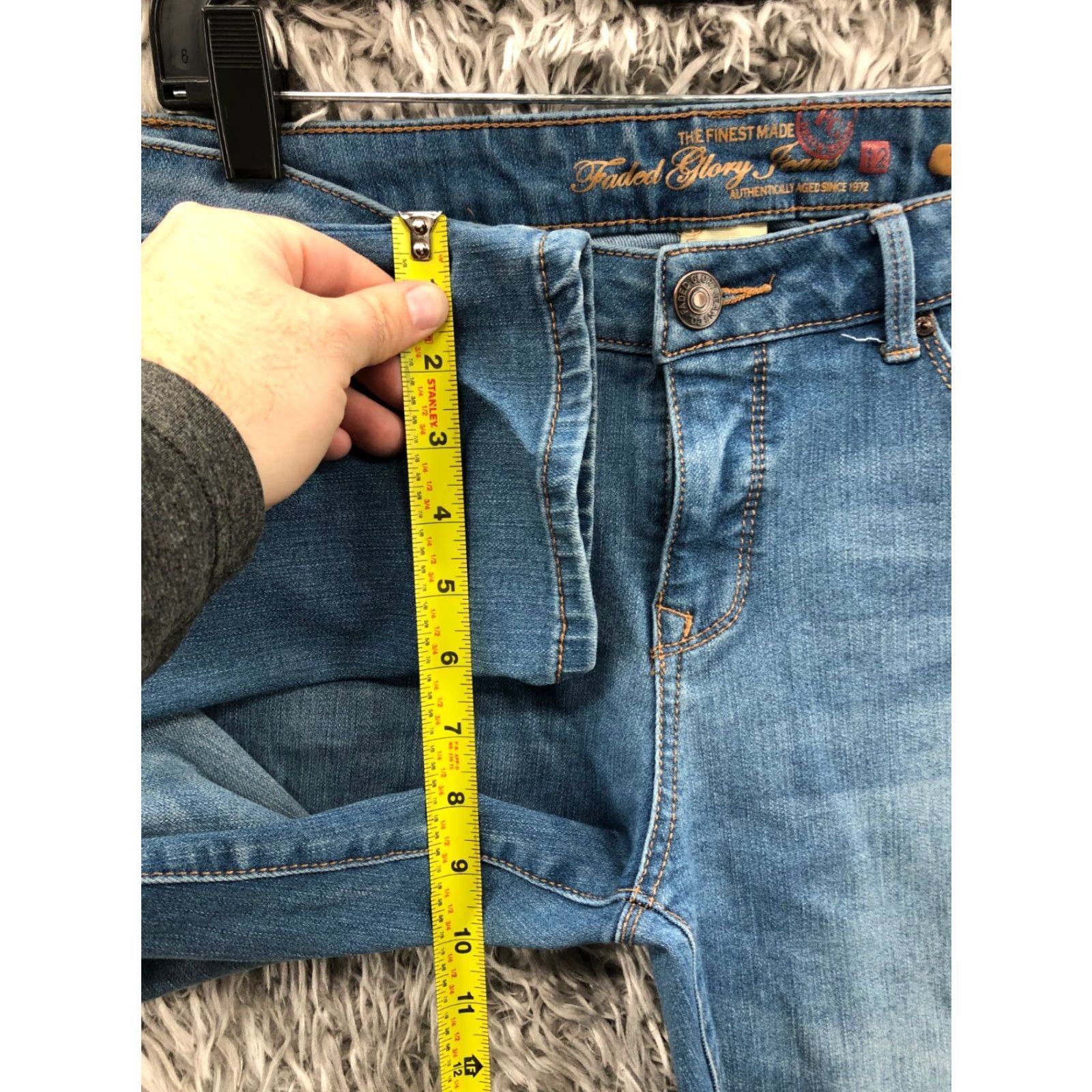 Faded Glory Faded Glory Ultimate Skinny Jeans Womens 12 Regular Dark Blue Denim Slim Fit 5-Pocket Mid Rise Jeans Womens Size 34" / US 12 / IT 48 - 4 Thumbnail