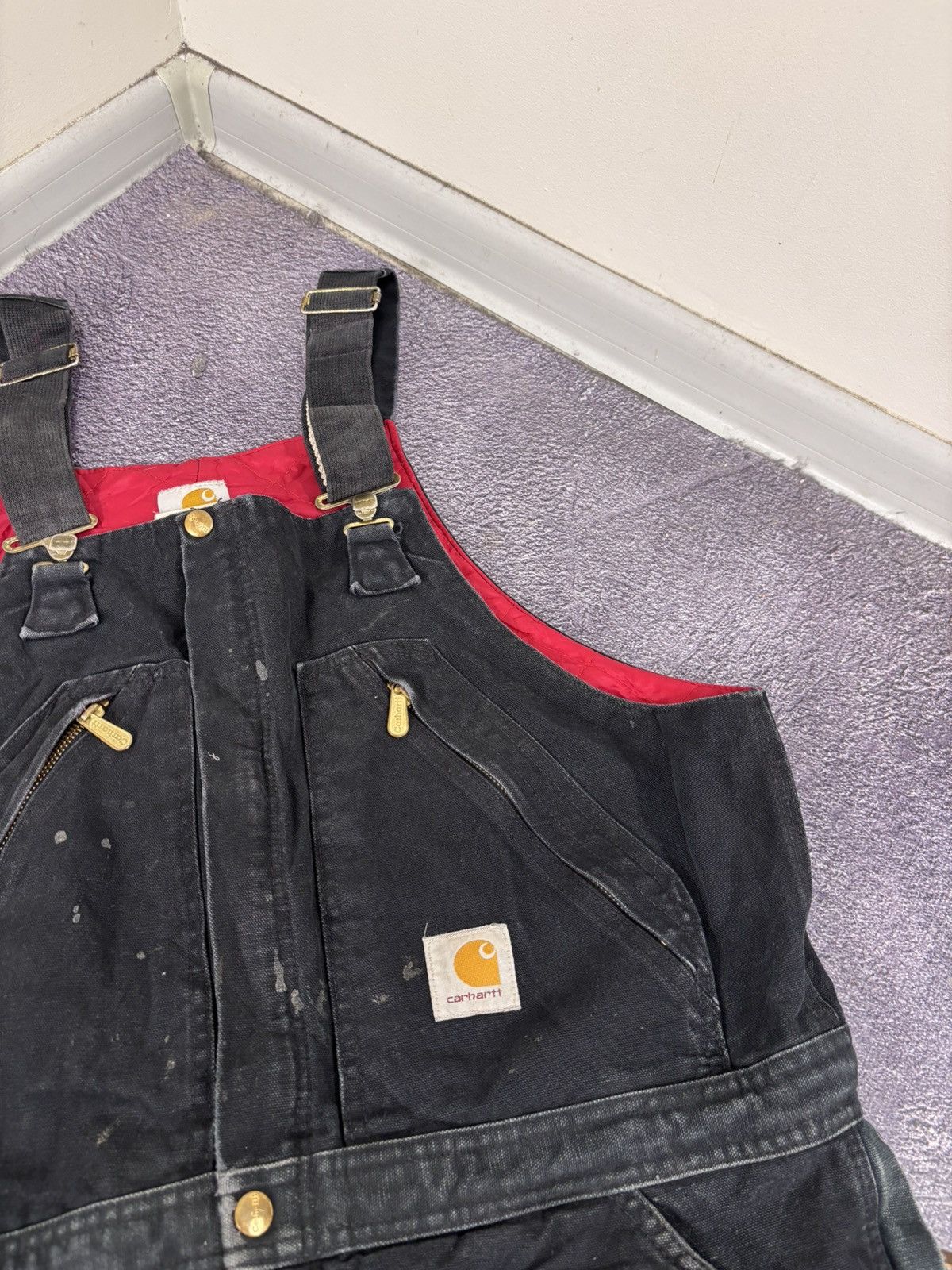 Carhartt Vintage Carhartt R38 BLK Bib Overalls Double Knee Insulated Size US 40 / EU 56 - 14 Thumbnail