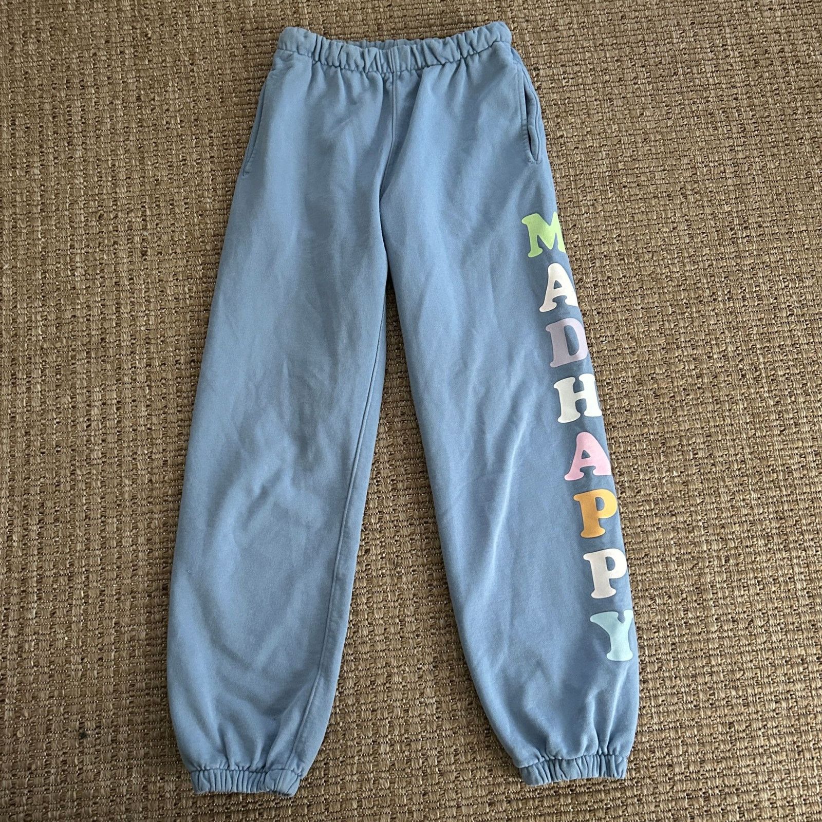 Madhappy Madhappy French Terry Sweatpants – Blue Pastel Logo XS Size 24" / US 00 / IT 34 - 2 Thumbnail