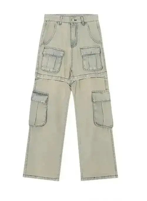 VIBE Retro Buttons Detachable Wide Cargo Jeans Size US 32 / EU 48 - 8 Thumbnail