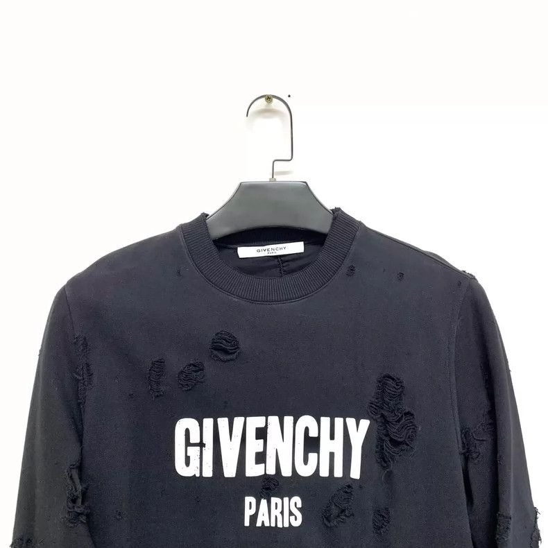 Givenchy Givenchy Black Ripped Crewneck Sweatshirt 2506-Nextarrow Size US XS / EU 42 / 0 - 3 Thumbnail