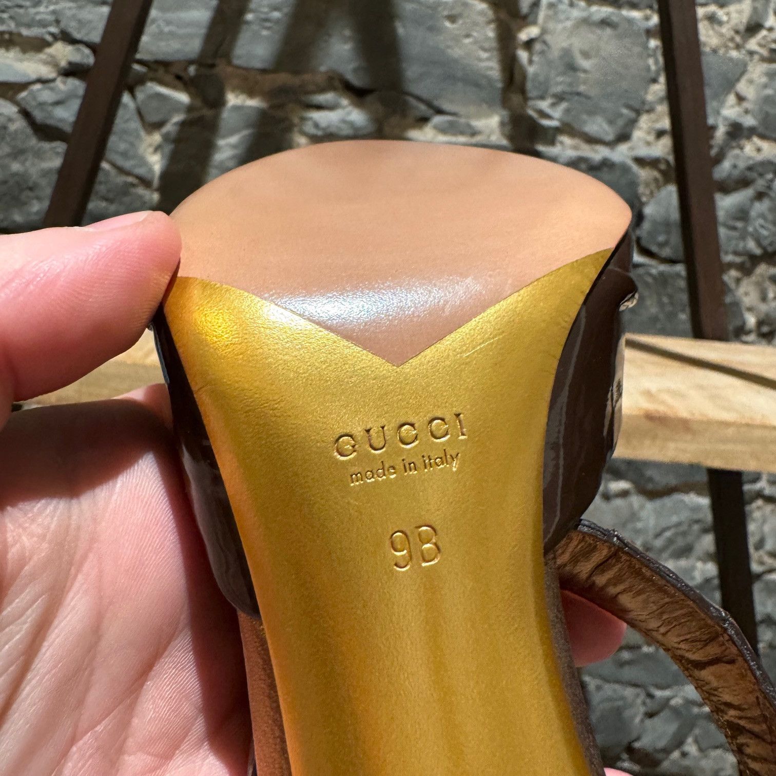 Gucci Gucci SS 2005 Runway Croc Strap Heeled Patent Mules Size US 9 / IT 39 - 13 Thumbnail
