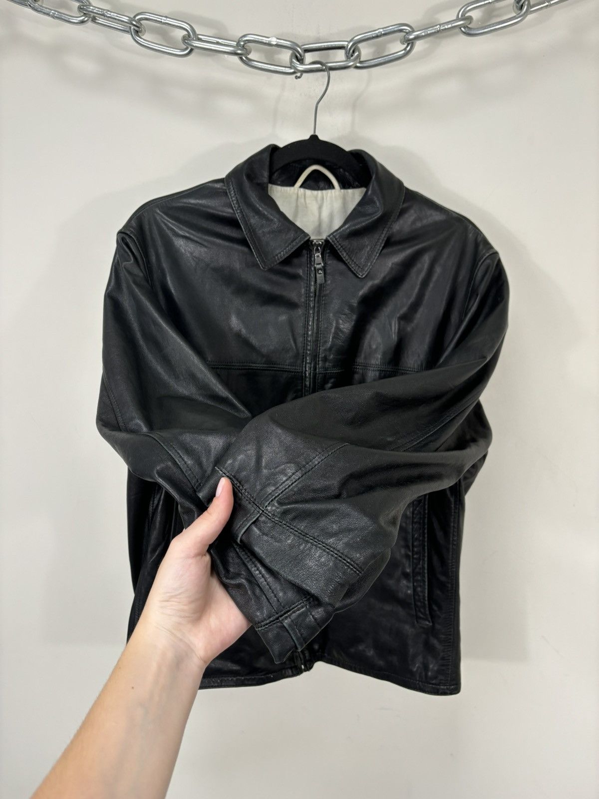 Gimo's Gimo’s Vintage Men’s Black Full Zip Italian Leather Jacket Size US S / EU 44-46 / 1 - 7 Thumbnail