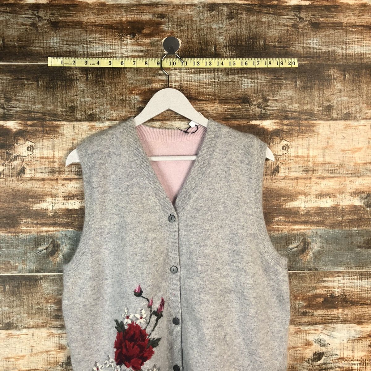 Homespun Knitwear × Japanese Brand Japanese Brand vintage Grey Vest Knitwear #A1996 Size M / US 6-8 / IT 42-44 - 2 Thumbnail