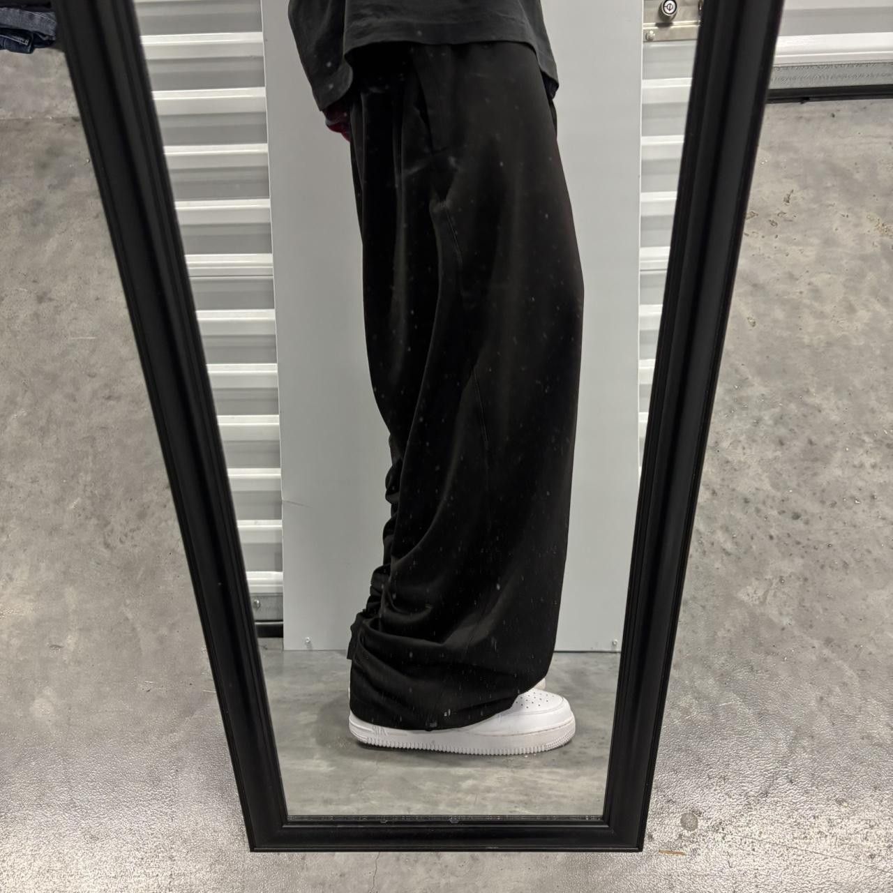 Japanese Brand × Vintage Crazy Vintage Y2K/2000s Baggy Black Drill Streetwear Loose Fit Track Pants! Size US 36 / EU 52 - 2 Thumbnail