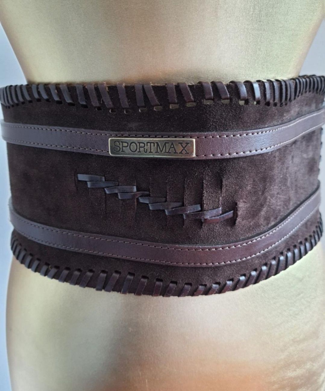 Sportmax Sportmax Leather and Suede Wide Belt Size ONE SIZE - 5 Thumbnail