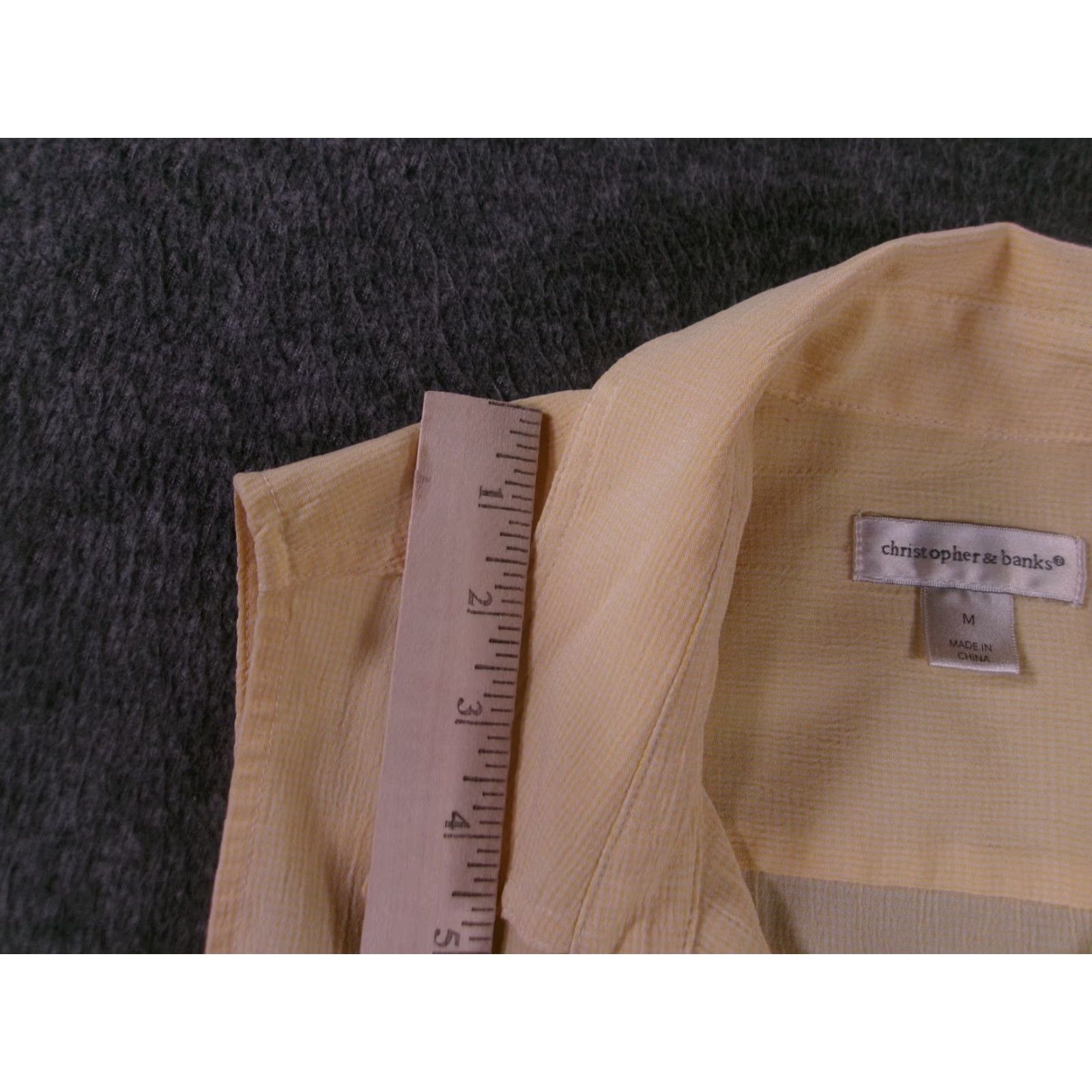 Vintage Christopher Banks Blouse Womens M Sleeveless Button Front Collared Light Yellow Beige Solid Size M / US 6-8 / IT 42-44 - 4 Thumbnail