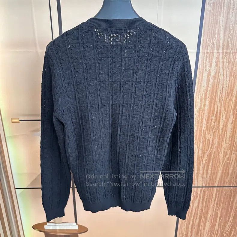 Fendi Fendi Black full print double F old logo knitted sweater Size US M / EU 48-50 / 2 - 2 Thumbnail