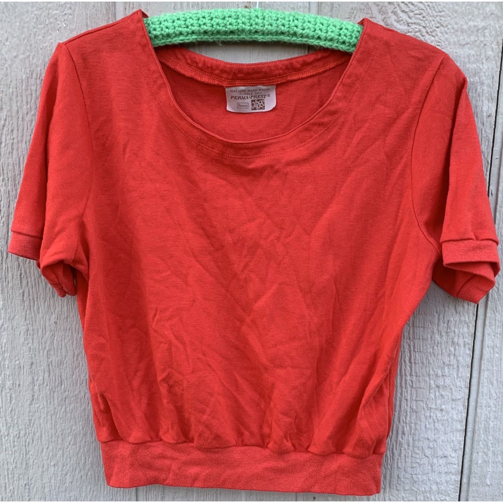 Sears VINTAGE Sears The Fashion Place top t-shirt tee 70s 80s size M Medium Red Cotton Or Cotton Blend Shirt Mens Size M / US 6-8 / IT 42-44 - 3 Thumbnail