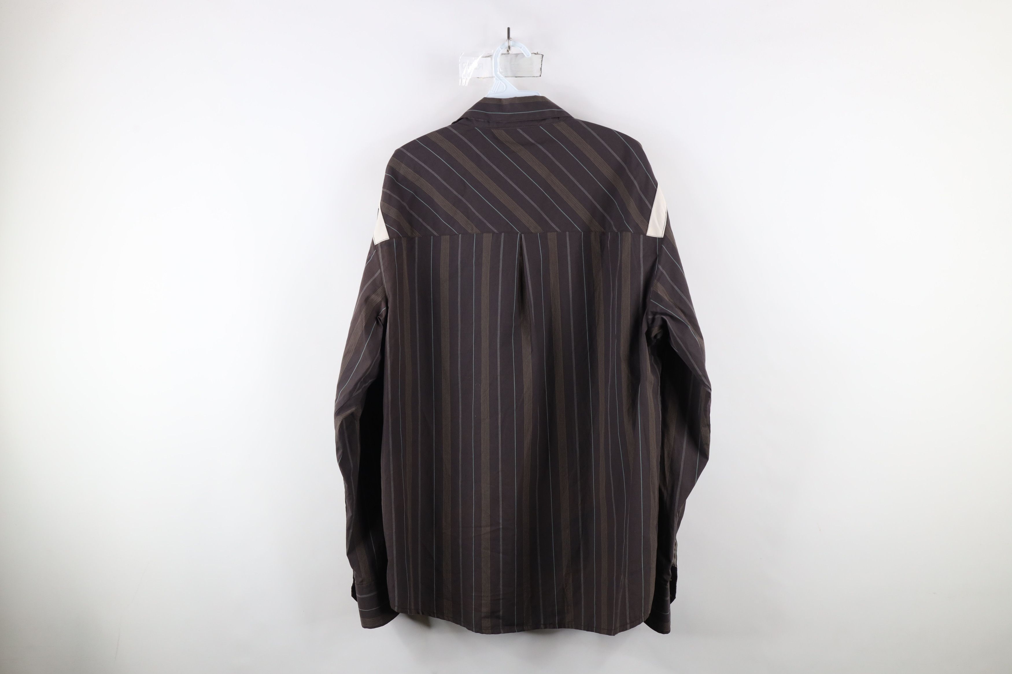 Merrell × Vintage New Merrell Power Pin Striped Collared Button Shirt Brown Size US L / EU 52-54 / 3 - 14 Thumbnail