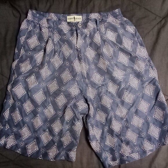 Robert Stock × Vintage Vintage Robert Stock Diamonds Silk Shorts Size US 30 / EU 46 - 1 Thumbnail