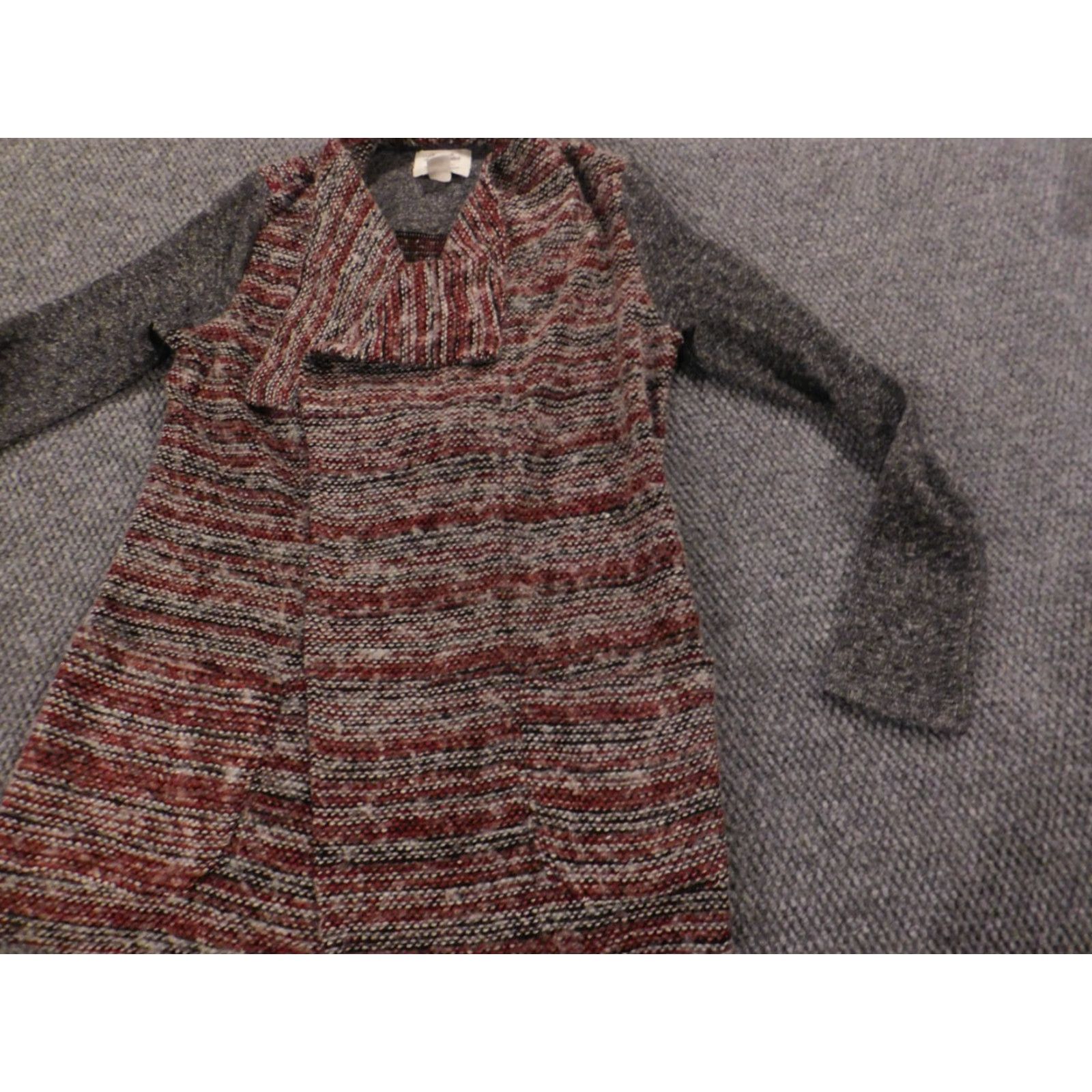 Lucky Brand Lucky Brand Cardigan Sweater Womens Small Red Open Chest Wool Acrylic Mock Neck Casual Knit Embroidered Regular Fit Adult Womens Size S / US 4 / IT 40 - 3 Thumbnail
