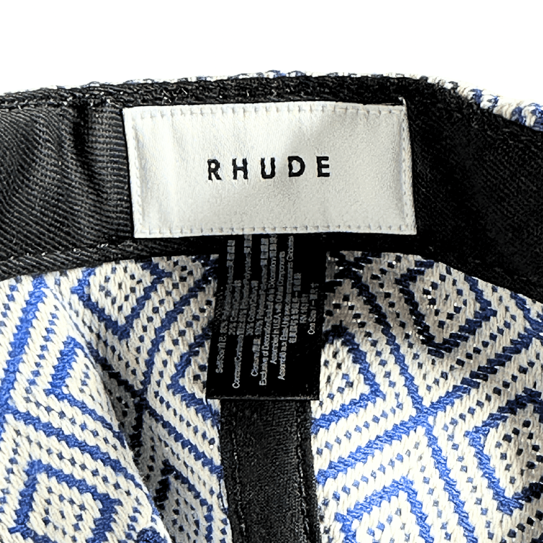 Rhude Rhude Blue & White Geometric Jacquard Trucker Hat Size ONE SIZE - 5 Thumbnail