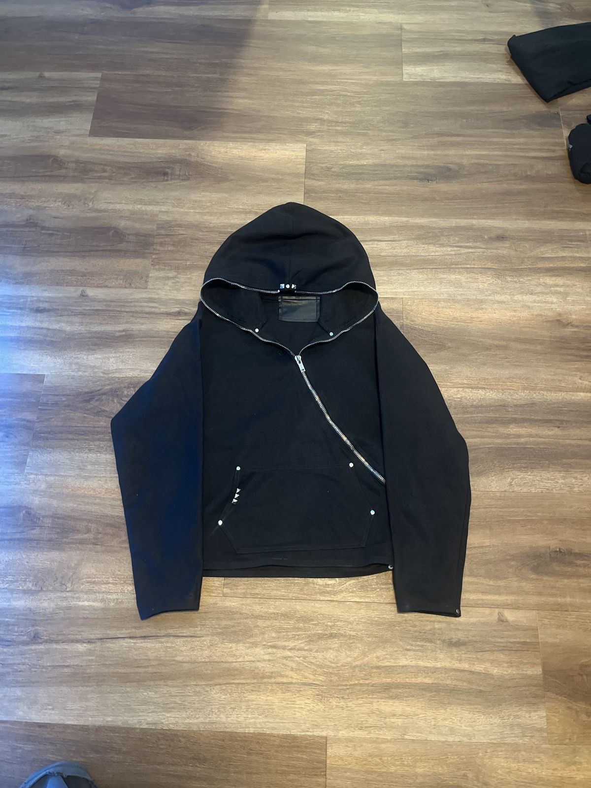Asymetrical denim full zip