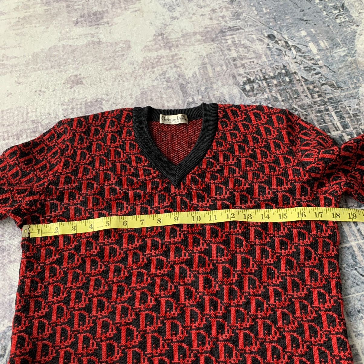 Dior × Vintage Vintage 90’s Dior Red Monogram Knit Size M / US 6-8 / IT 42-44 - 6 Thumbnail