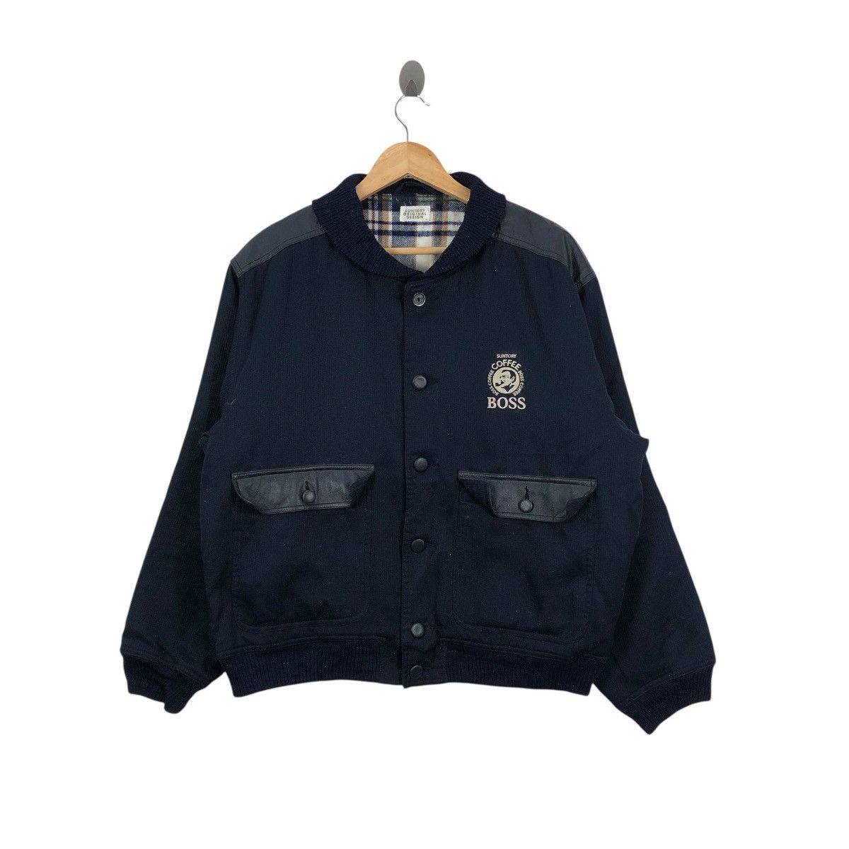 Vintage Vintage SUNTORY BOSS ORIGINAL Coffee Leather Elbow PadJacket Size US M / EU 48-50 / 2 - 1 Thumbnail