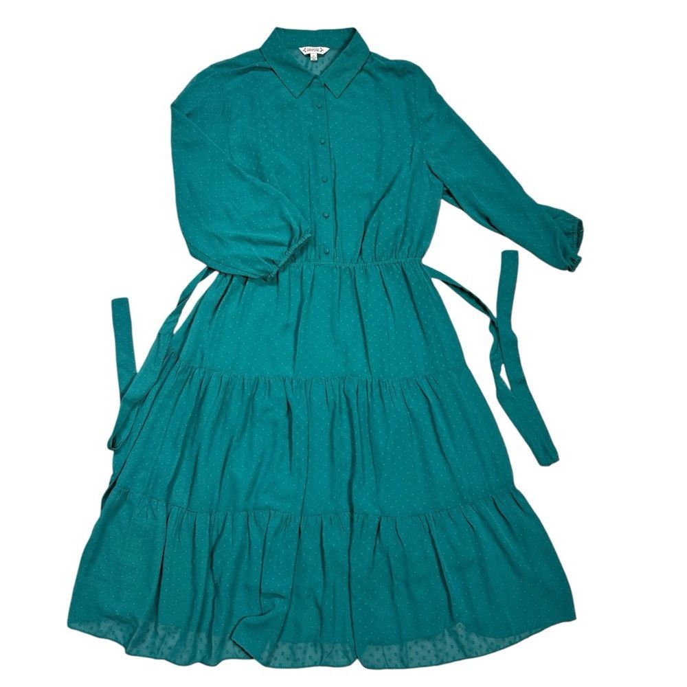Nanette Lepore NWT New $138 Nanette Lepore Deep Lake Teal Tiered Skirt Shi Size XXL / US 16-18 / IT 52-54 - 5 Thumbnail