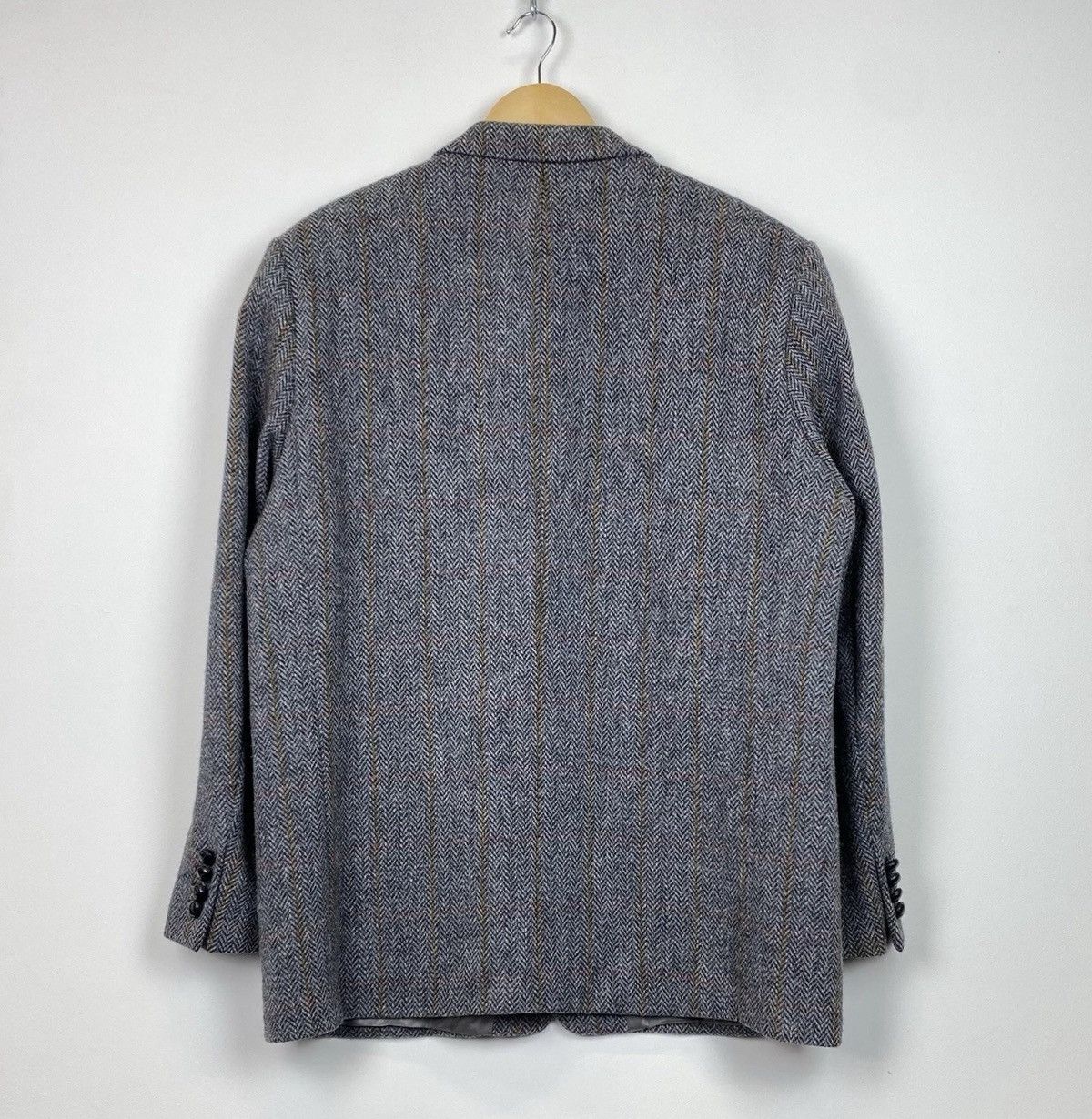 Harris Tweed Harris Tweed Walbusch 2 Buttons Blazer Jacket Grey Wool Size 52R - 11 Thumbnail