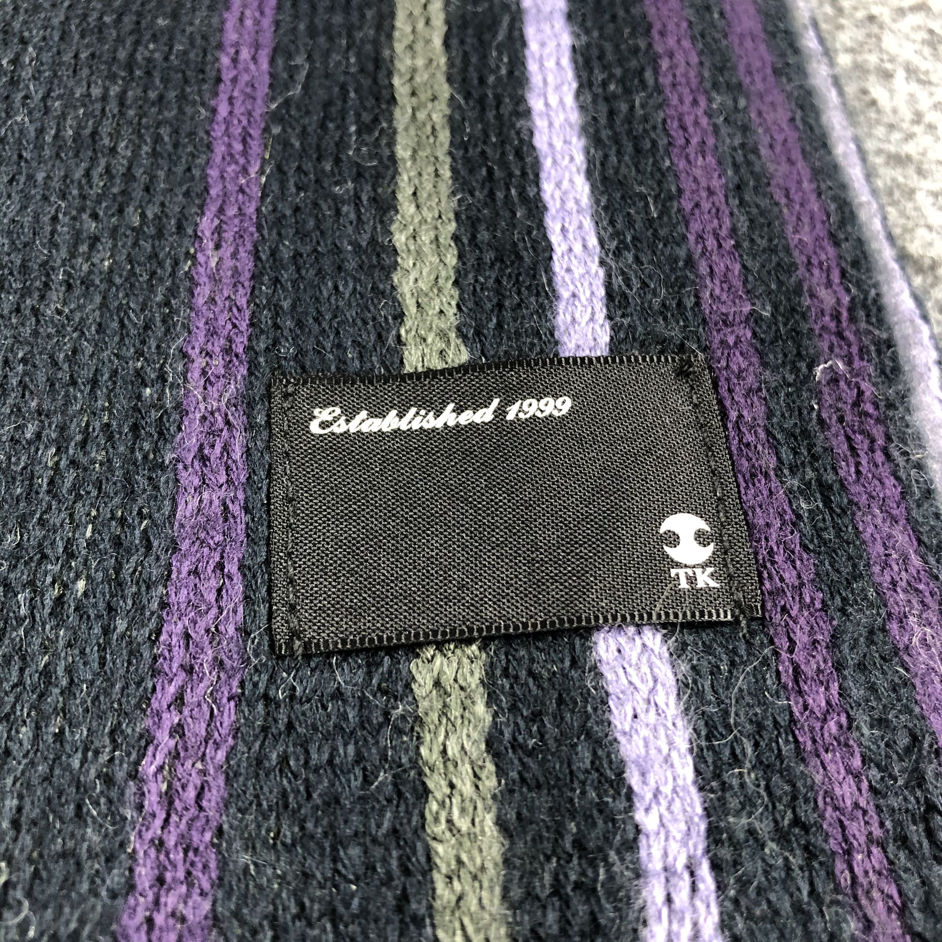 Takeo Kikuchi Takeo Kikuchi Striped Wool Scarf Muffler V690 Size ONE SIZE - 4 Thumbnail