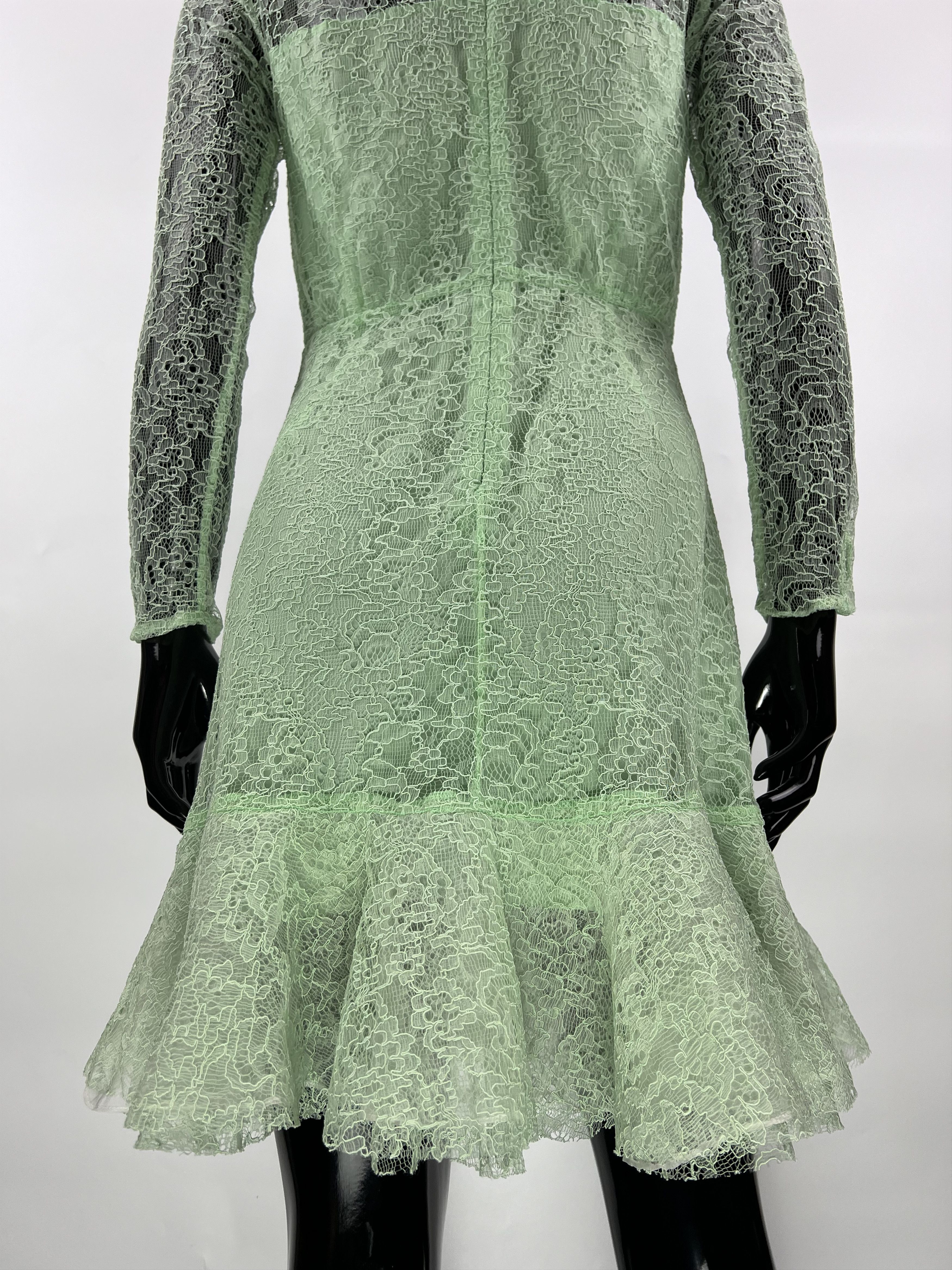 Sandro Sandro Mint Guipure Lace Long Sleeve Mini Dress Size 36 Size XS / US 0-2 / IT 36-38 - 10 Thumbnail
