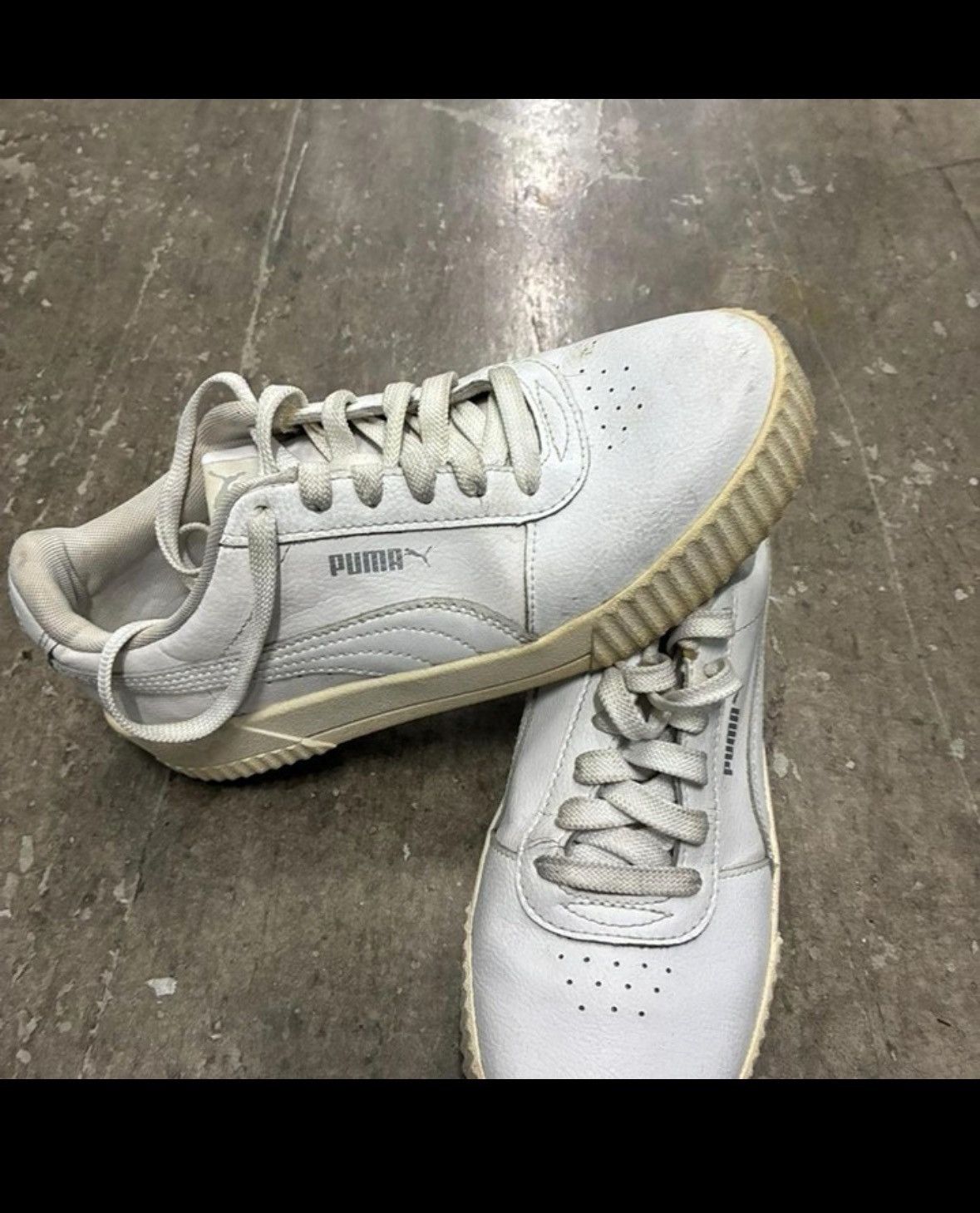 Puma PUMA Women’s Low Top Lace Up Solid White Athletic Casual 8 Size US 8.5 / IT 38.5 - 4 Thumbnail