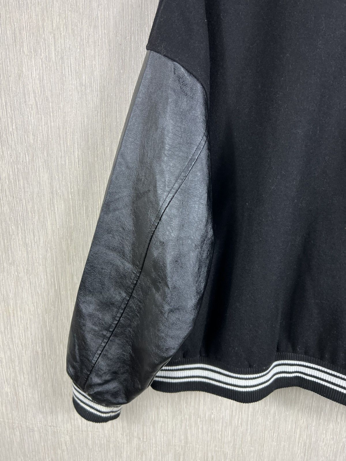 Japanese Brand Made Extreme leather wool varsity jacket kapital bones boxy Size US L / EU 52-54 / 3 - 24 Thumbnail