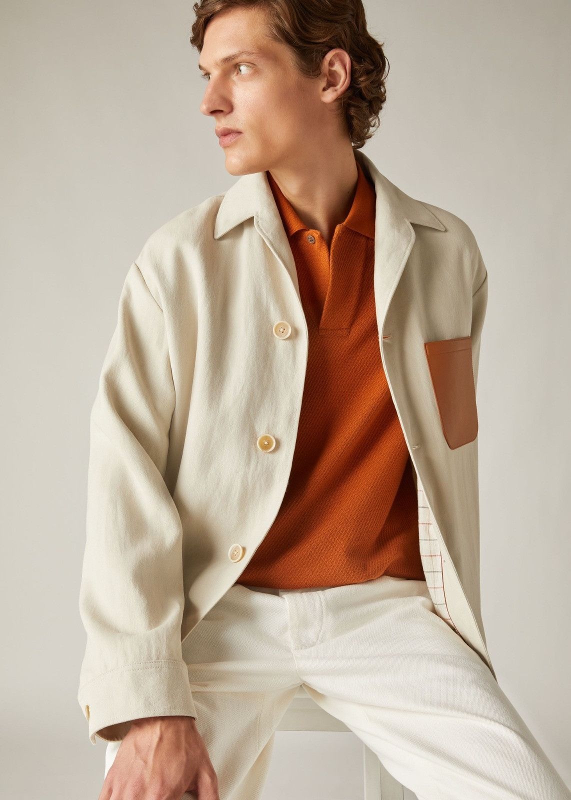 Loro Piana o1srvl11e0924 Andre Overshirt in Ivory Size US XL / EU 56 / 4 - 5 Thumbnail
