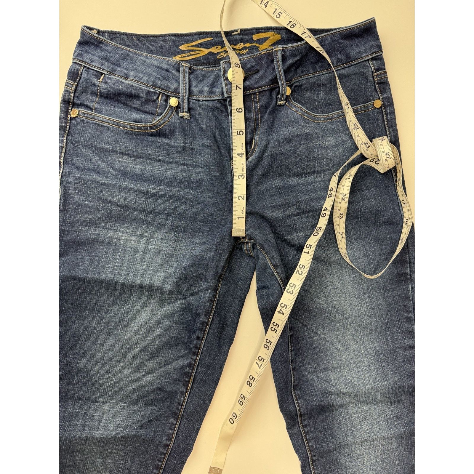 Seven 7 Seven 7 Low Rise Skinny Jeans Women's Embellished Pockets 4 Size 27" / US 4 / IT 40 - 4 Thumbnail