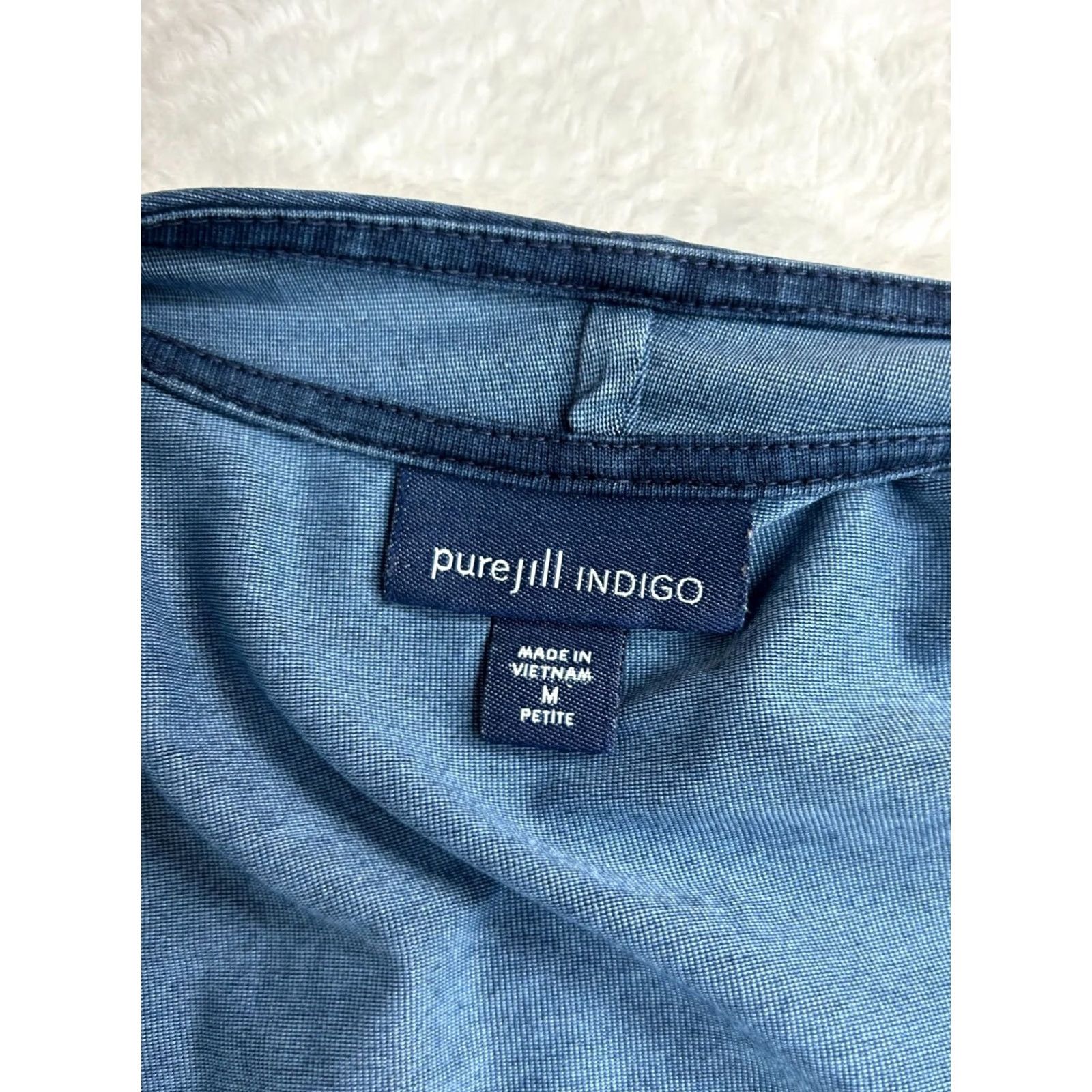 J. Jill J. Jill Pure Jill Indigo Blue Open Front Cardigan Lightweight Petite Medium PM Womens Cardigan Indigo Open Front Lightweight Petite Medium PM Size M / US 6-8 / IT 42-44 - 3 Thumbnail