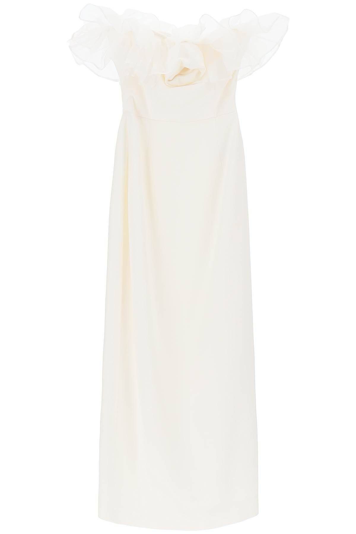 image of Alessandra Rich Strapless Dress With Organza Details Size Eu 42 For Women in Bianco