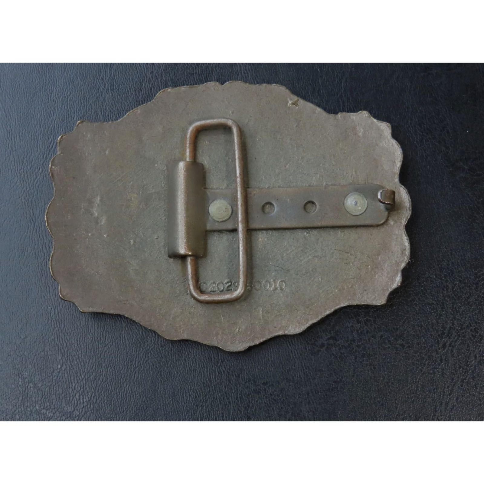 PONY VINTAGE Pony Express Brass Belt Buckle 3.5"x3" Fits 1.5" Belt Bronze Old West 1970s Unisex Mens Womens Size ONE SIZE - 3 Thumbnail