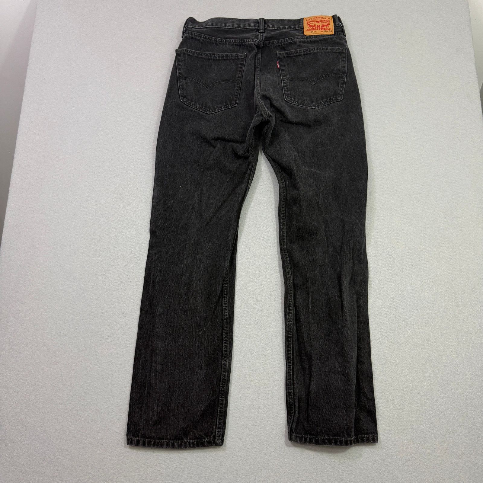 Levi's Levis 505 Jeans Men's 36x34 Black Regular Fit Straight Leg Size US 36 / EU 52 - 5 Thumbnail