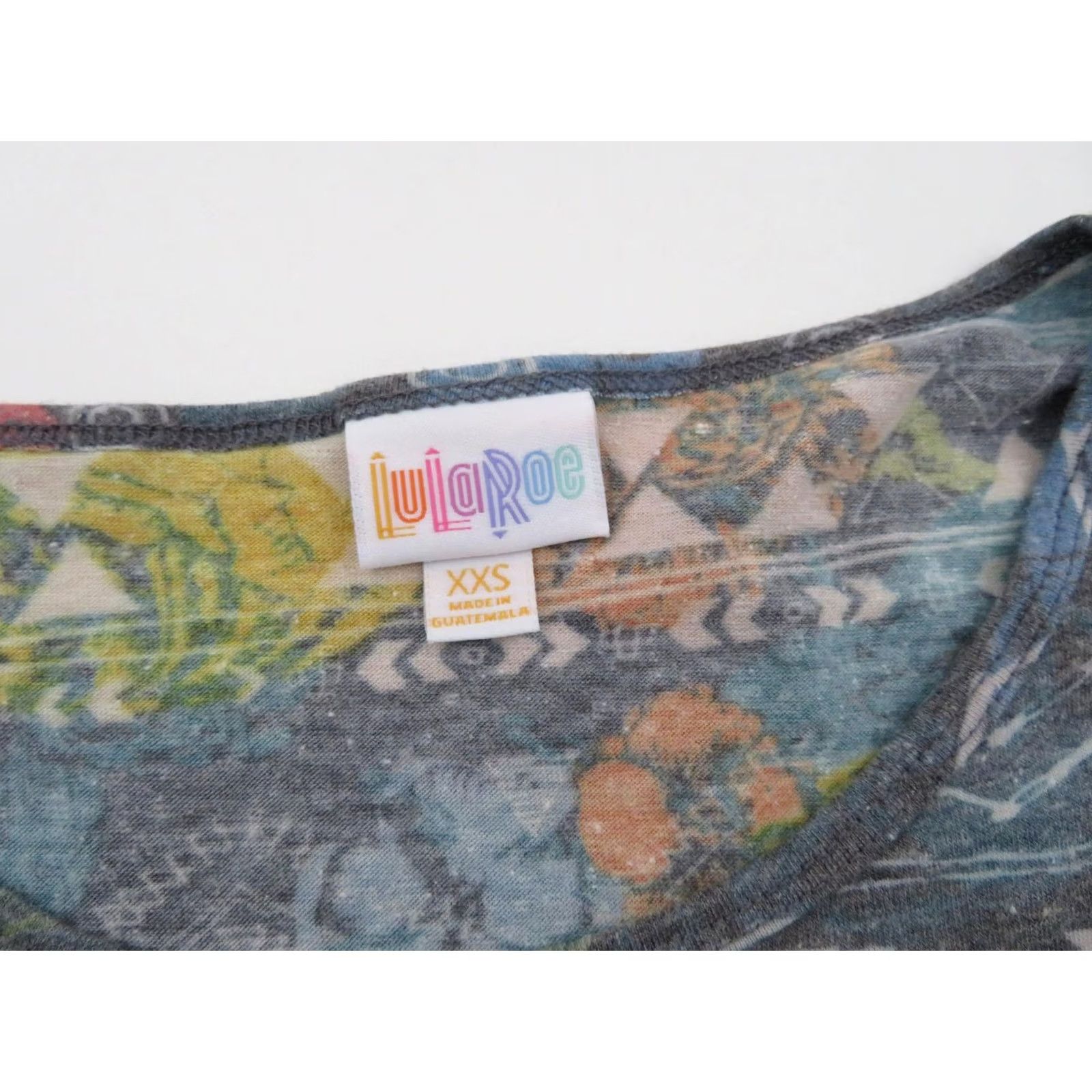 Vintage LuLaRoe Irma T Shirt Tunic XXS Womens Floral Striped High Low Size XXS / US 00 / IT 34 - 5 Thumbnail