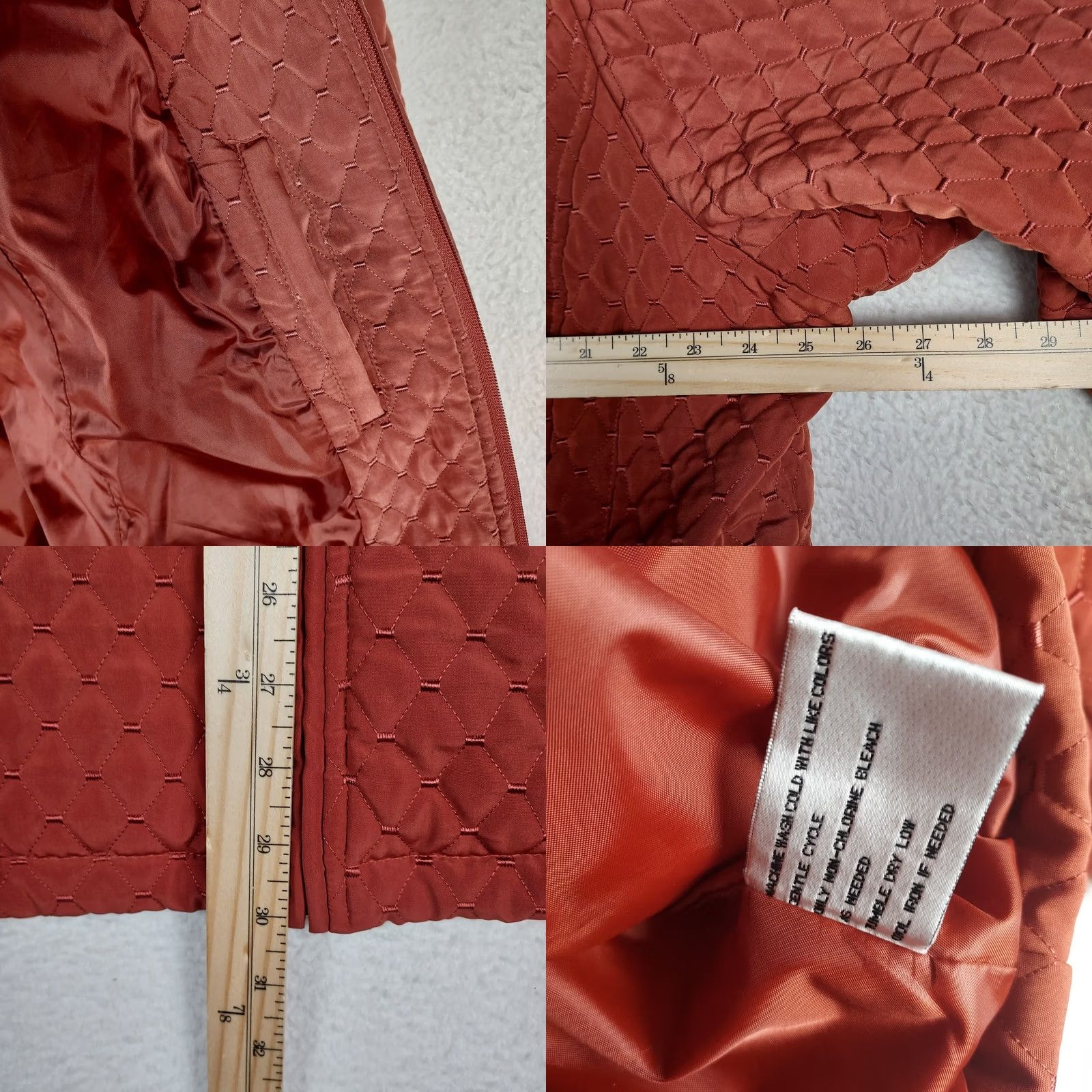 Rusty VINTAGE? No. Giacca Woman Quilted Jacket 2X Full Zip Insulated Rust Orange Jacket Womens Size XXL / US 16-18 / IT 52-54 - 8 Thumbnail